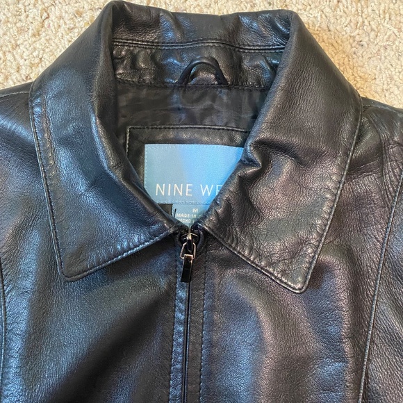 Nine West Classic Black Leather Jacket M - Picture 4 of 9